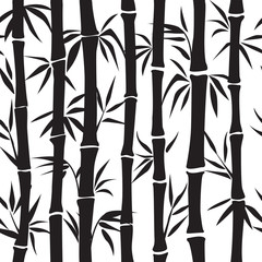 Bamboo pattern. Vector silhouette