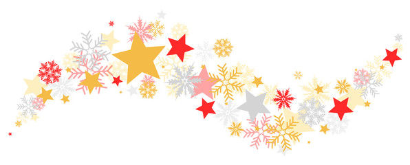 Snowflakes and stars wave