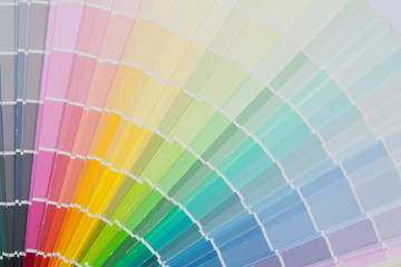 Paint colour palette in close-up.