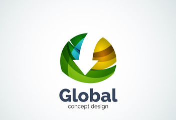 Globe with arrow logo template