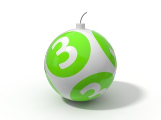 bomb shaped lottery ball. 3d illustration.