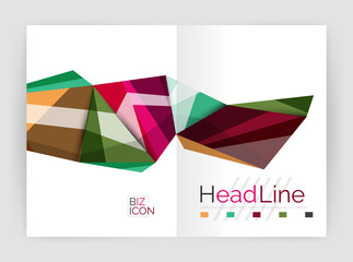 Triangles and lines, annual report flyer brochure template