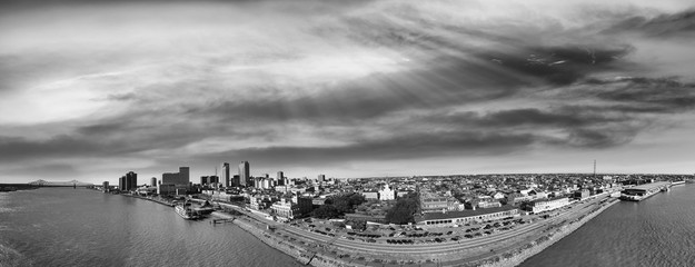 New Orleans aerial view in black and white, Louisiana - USA