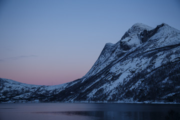 Norwegian fjords during the polar night, Tysfjorden, Norway
