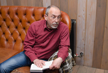 man reading a book