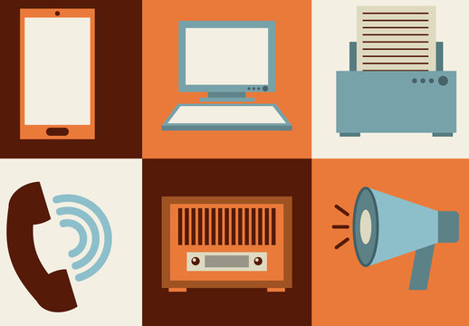 Orange And Brown Communication Media Retro Flat Font Text Effect