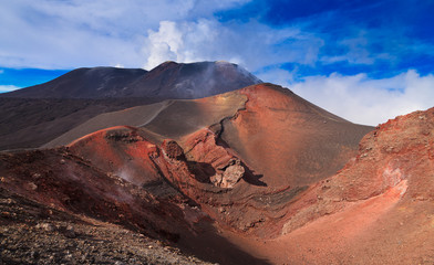 Beautiful landscape of Etna volcano Sicily Italy. - obrazy, fototapety, plakaty