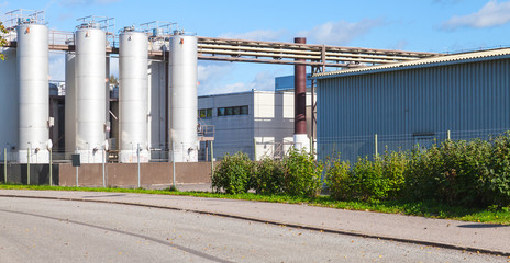 Fototapeta premium Street view with factory buildings