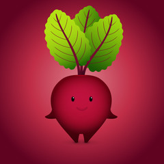 Baby Bordo Beet Cartoon Character. Vector illustration.