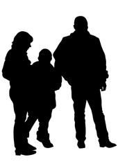 Families with child on white background