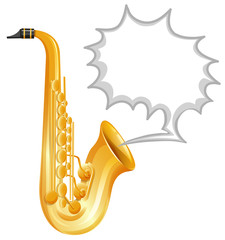Fototapeta na wymiar Saxophone on white background