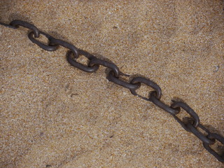 chain beach sand