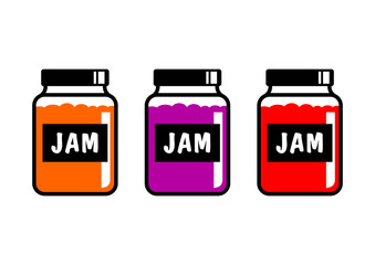 Jam icons on white background
