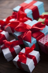 Christmastime celebration, Gift box with red ribbon bow