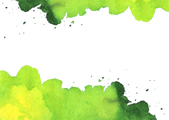 Background with green watercolor spot. Vector illustrator