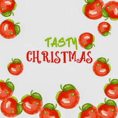 watercolor red apples background