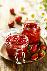 Homemade strawberry marmalade with cinnamon