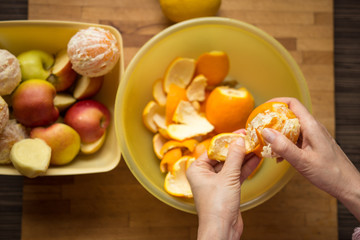 Preparing fruits for breakfast
