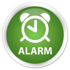 Alarm soft green glossy round button