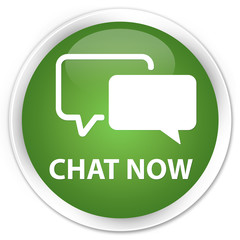 Naklejka premium Chat now soft green glossy round button