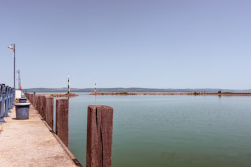 Fototapeta na wymiar Berth, mooring input port on Balaton Lake
