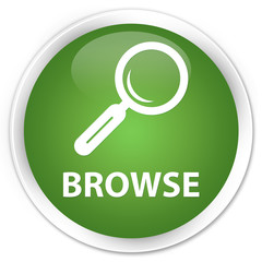 Browse soft green glossy round button