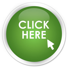 Click here soft green glossy round button