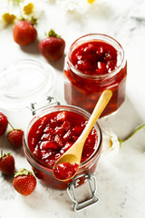 Homemade strawberry marmalade with cinnamon
