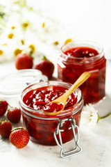 Homemade strawberry marmalade with cinnamon