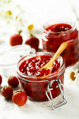 Homemade strawberry marmalade with cinnamon