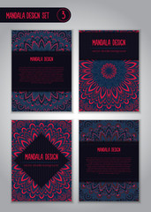 Tribal mandala design set. Vintage decorative elements.