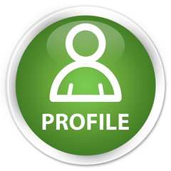 Profile (member icon) soft green glossy round button