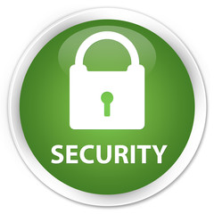 Security (padlock icon) soft green glossy round button