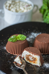 dessert from cream and chocolate
