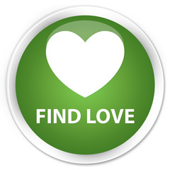 Find love soft green glossy round button