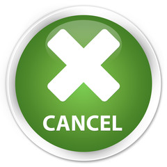Cancel soft green glossy round button