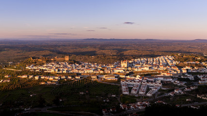 Fototapeta premium Panorama of Castelo de Vide at sunset, Portugal