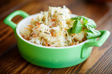 Sauerkraut with carrots in a bowl