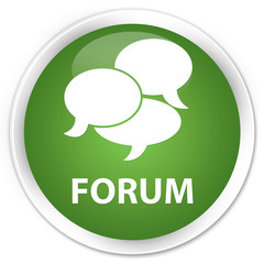 Forum (comments icon) soft green glossy round button