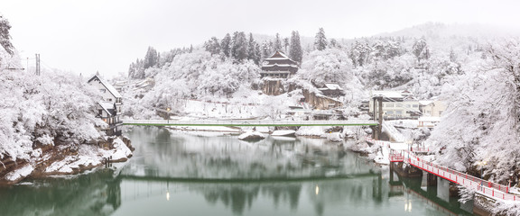 Naklejka premium Winter Landcape lake