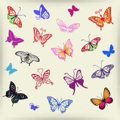 Butterfly logo set