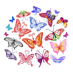 Fototapeta na wymiar Butterfly logo set