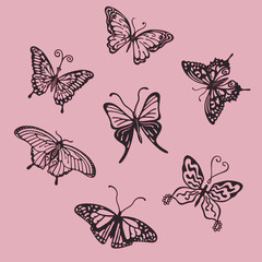 Butterfly logo set