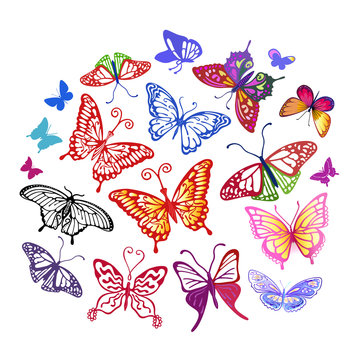 Butterfly logo set