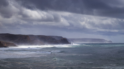 Stormy weather at Praia do Amado, Algarve, Portugal