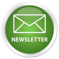 Newsletter soft green glossy round button