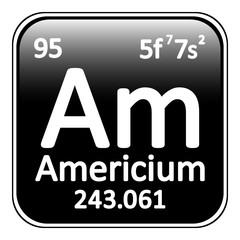 Periodic table element americium icon.