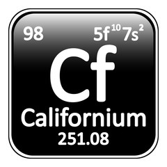 Periodic table element californium icon.