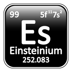 Periodic table element einsteinium icon.