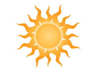 Symbol of the sun on a white background